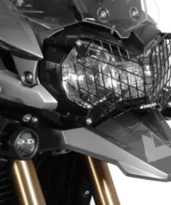 Protector de faro de acero inoxidable, negro, con cierre de liberación rápida para Triumph Tiger 800 / 800XC / 800XCx y Tiger Explorer SOLO PARA USO OFFROAD.